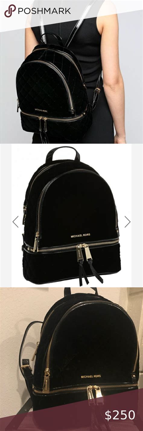 michael kors black velvet backpack|Michael Kors women backpack.